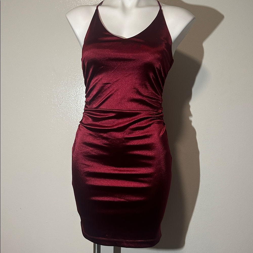 Elegant Red Satin Dress